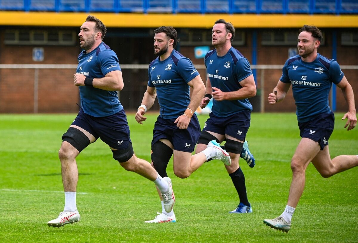 Leinster players, from left, Jack Conan, Robbie Henshaw, James Ryan and Hugo Keenan during squad training session at Wits University in Johannesburg, South Africa. Pic: Deon van der Merwe/Sportsfile Leinster players, from left, Jack Conan, Robbie Henshaw, James Ryan and Hugo Keenan during squad training session at Wits University in Johannesburg, South Africa. Pic: Deon van der Merwe/Sportsfile