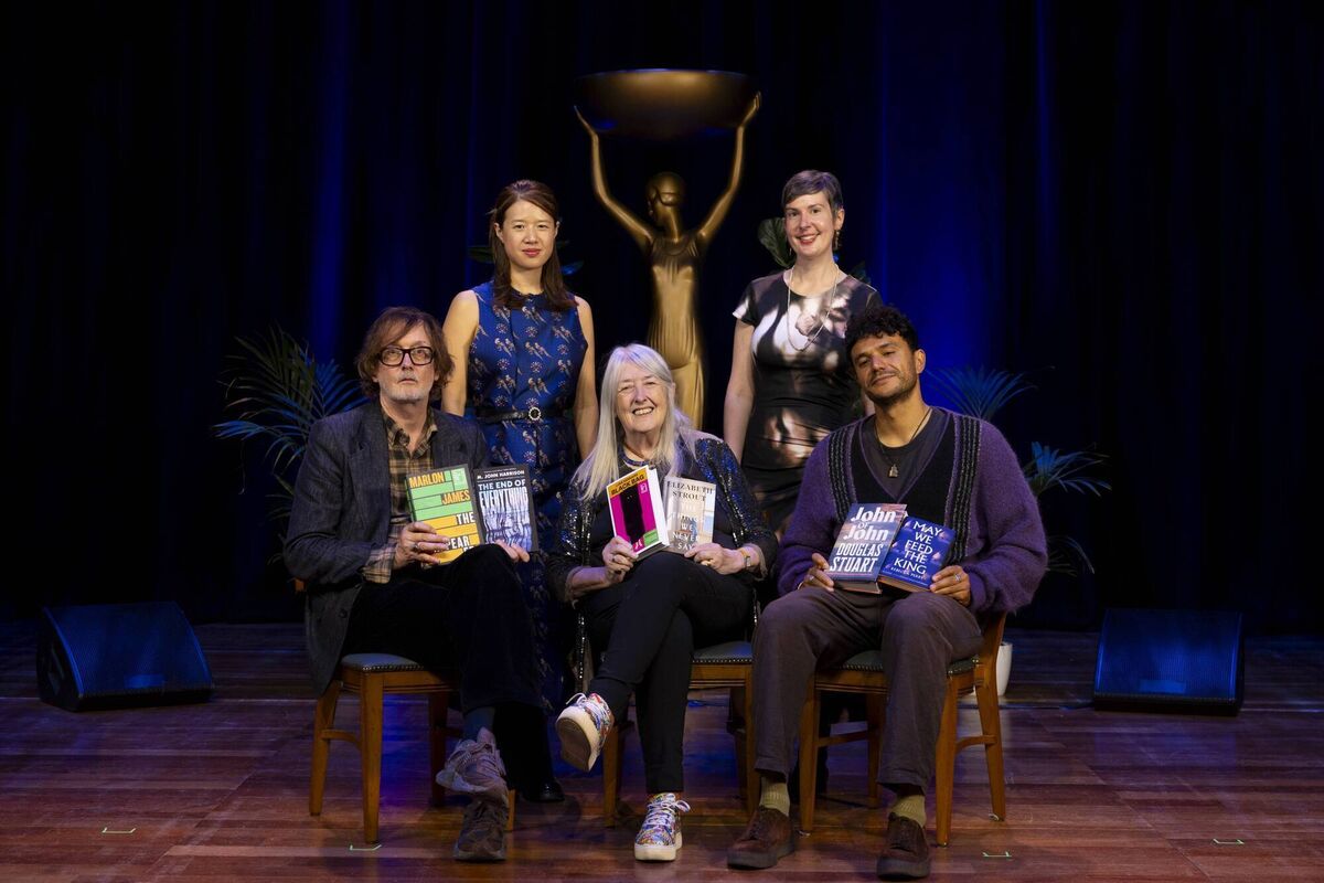 Booker Prize 2026 judges Raymond Antrobus, Mary Beard, Jarvis Cocker, Rebecca Liu and Patricia Lockwood at the Southbank Centre for The Booker Prize 2026 shortlist announcement event