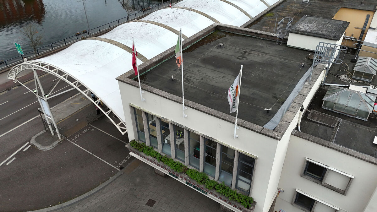  A frayed and discoloured national tricolour flag is currently flying at the Bus Station at Parnell Place, Cork City. Picture: Larry Cummins