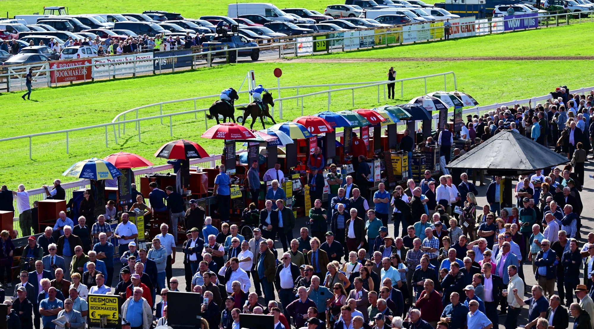 PHOTO FINISH: Golden Handshake pips Beir Bua at the last second to claim the Novice Hurdle. Pic: Healy Racing