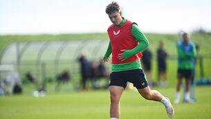 <p>Tommy Lonergan during a Republic of Ireland U21 training session. Pic: Piaras Ó Mídheach/Sportsfile</p>