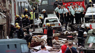 <p>The scene following the bombing of Omagh in 1998 (Paul McErlane/PA)</p>