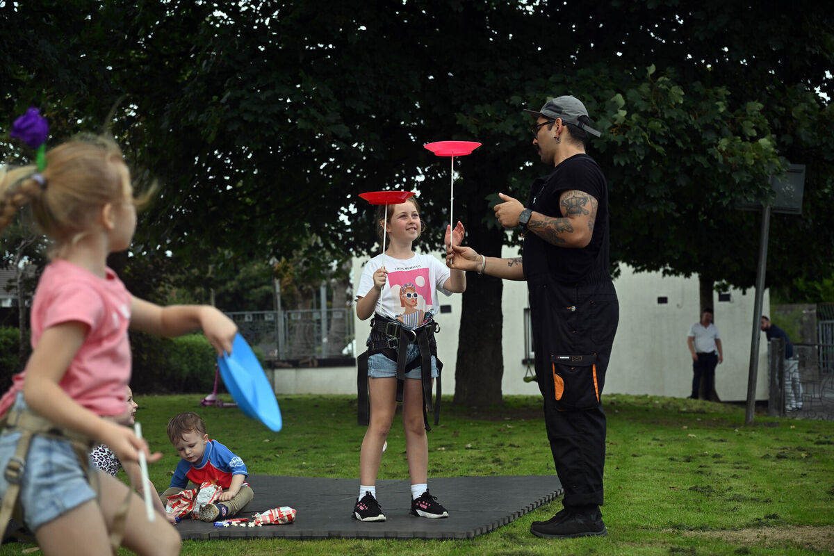 Young Travellers performing acrobatics on a halting site in Galway. Photo: Ray Ryan Young Travellers performing acrobatics on a halting site in Galway. Photo: Ray Ryan