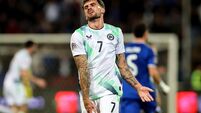 Troy Parrott reacts to a missed chance 24/9/2026