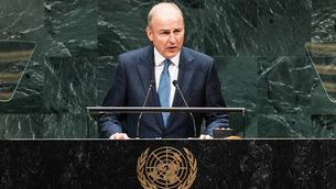 <p>Taoiseach Micheál Martin speaks during the 81st session of the United Nations (UN) General Assembly at the UN Headquarters on September 24, 2026 in New York City. Picture: Ryan Murphy/Getty Images</p> <p>Taoiseach Micheál Martin speaks during the 81st session of the United Nations (UN) General Assembly at the UN Headquarters on September 24, 2026 in New York City. Picture: Ryan Murphy/Getty Images</p>