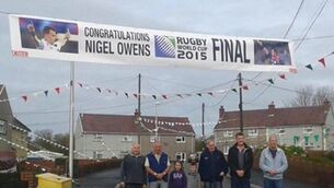 Nigel Owens’ home village is very proud of its famous son