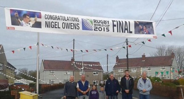 Nigel Owens’ home village is very proud of its famous son