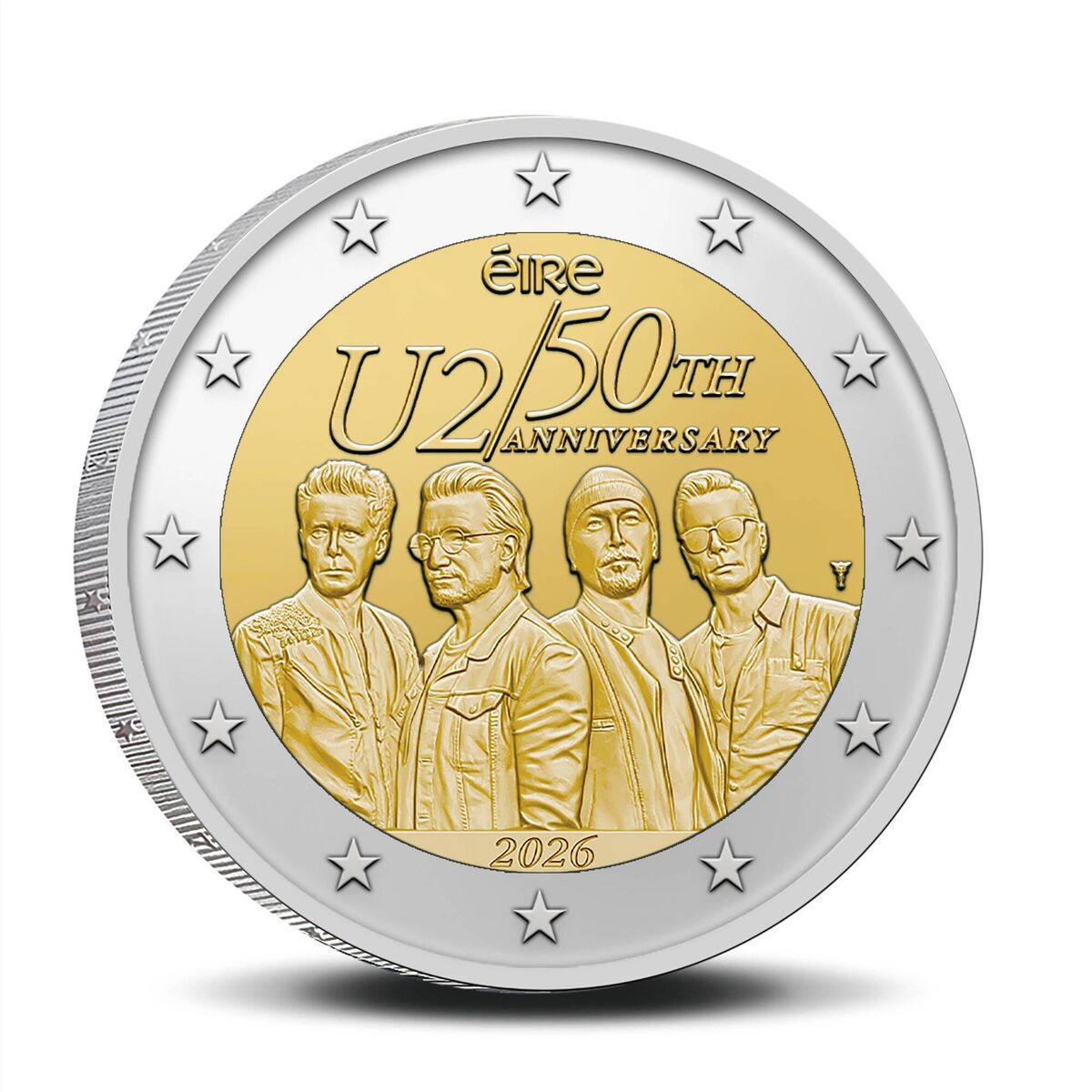 The commemorative U2 €2 coin The commemorative U2 €2 coin