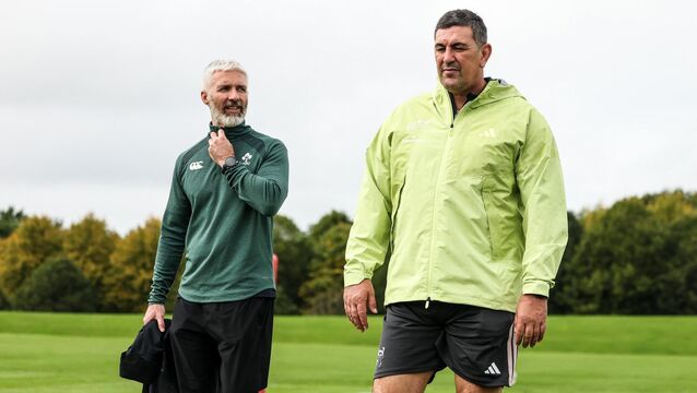 <p>Irish Rugby Strength and Conditioning Coach Aled Walters and Munster Head Coach Clayton McMillan. Pic: INPHO/Nick Elliott</p>