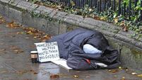 Sleeping homeless person