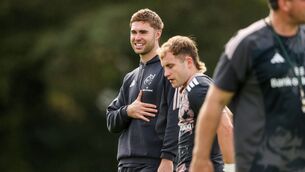 <p>Jack Crowley and Craig Casey training in UL. Pic: Nick Elliott/Inpho</p>