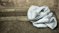 B1KTKJ Sleeping Bag, Home Of The Homeless. Image shot 2007. Exact date unknown.