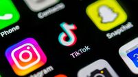 TikTok App, social network, app icon, display on display of mobile phone, smartphone, detail, full format
