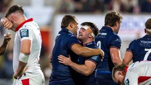 <p>Edinburgh’s Jerry Blyth-Lafferty celebrates the final whistle with team mates. Pic: Morgan Treacy/Inpho</p> <p>Edinburgh’s Jerry Blyth-Lafferty celebrates the final whistle with team mates. Pic: Morgan Treacy/Inpho</p>