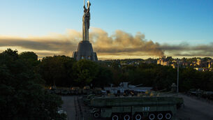 <p>Smoke rises following a Russian missiles attack in Kyiv, Ukraine, early Tuesday, Sept. 8, 2026. (AP Photo/Francisco Seco)</p> <p>Smoke rises following a Russian missiles attack in Kyiv, Ukraine, early Tuesday, Sept. 8, 2026. (AP Photo/Francisco Seco)</p>