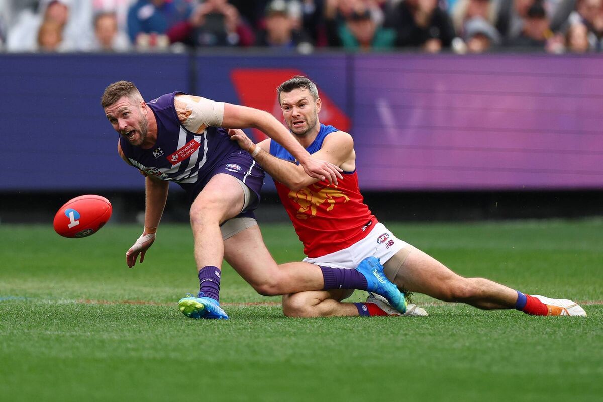 Conor McKenna tackles Luke Ryan of the Dockers during the AFL Grand Final at Melbourne Cricket Ground. Conor McKenna tackles Luke Ryan of the Dockers during the AFL Grand Final at Melbourne Cricket Ground.
