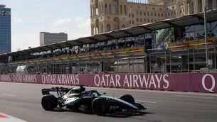 <p>George Russell claimed victory in Baku. Pic: Darko Bandic/AP</p> <p>George Russell claimed victory in Baku. Pic: Darko Bandic/AP</p>