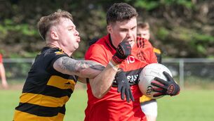 <p>Mitchelstown's Stephen Kenneally breaks through the challenge from Buttevant's Kyle Bowles during their Cork IAFC quarter final in Glanworth. Pic: Howard Crowdy</p> <p>Mitchelstown's Stephen Kenneally breaks through the challenge from Buttevant's Kyle Bowles during their Cork IAFC quarter final in Glanworth. Pic: Howard Crowdy</p>