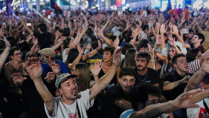 Protesters are demanding stronger laws to protect renters in Spain (Manu Fernandez/AP)