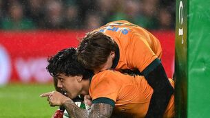 <p>Len Ikitau, seen here scoring Australia's first try against Ireland last year, was a key cog in the win over South Africa. Pic: David Fitzgerald/Sportsfile</p> <p>Len Ikitau, seen here scoring Australia's first try against Ireland last year, was a key cog in the win over South Africa. Pic: David Fitzgerald/Sportsfile</p>