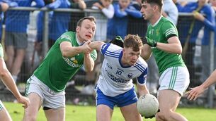 <p> Kildorrery's John Hunter is held by Glanworth's Sean Finn during their Intermediate AFC relegation play-off match at Shanballymore. Pic: David Keane.</p> <p> Kildorrery's John Hunter is held by Glanworth's Sean Finn during their Intermediate AFC relegation play-off match at Shanballymore. Pic: David Keane.</p>