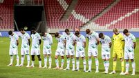The Ireland team during the Israel national anthem 27/9/2026