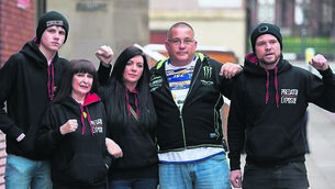 <p>Members of paedophile-hunting group Predator Exposure, two of whom identified themselves as Christine (second left) and Phil (right) (no surnames given), outside Leeds Crown Court after the sentencing of TV producer Kieran Creaven. Picture: Peter Powell/PA</p> <p>Members of paedophile-hunting group Predator Exposure, two of whom identified themselves as Christine (second left) and Phil (right) (no surnames given), outside Leeds Crown Court after the sentencing of TV producer Kieran Creaven. Picture: Peter Powell/PA</p>
