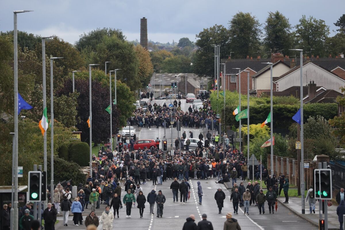 Protesters block the Garvaghy Road. Photo: Peter Morrison/PA Wire
