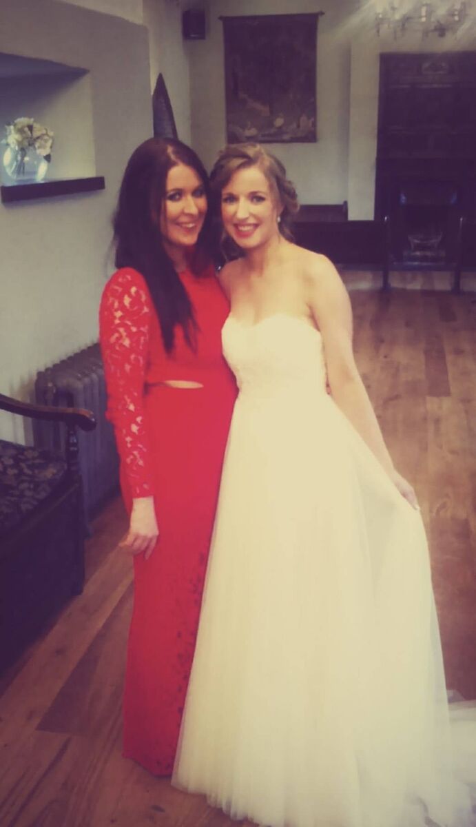 Jenny McEntegart (left) with her best friend Sinéad Byrne at her wedding Jenny McEntegart (left) with her best friend Sinéad Byrne at her wedding