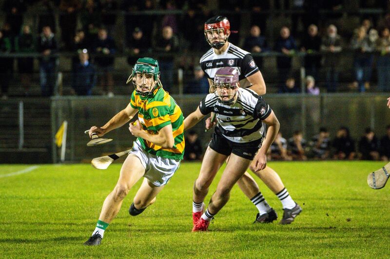 Blackrock’s Andrew Hurley gets away from Midleton’s Alfie Hennessy. Pic: Chani Anderson Blackrock’s Andrew Hurley gets away from Midleton’s Alfie Hennessy. Pic: Chani Anderson