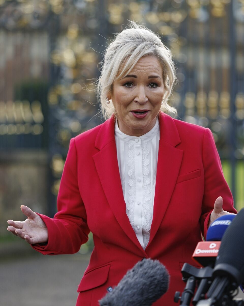 First Minister Michelle O'Neill speaks to the media outside Hillsborough Castle following a meeting with Northern Ireland Secretary Chris Bryant to discuss the Drumcree parading dispute. Picture: Liam McBurney/PA Wire