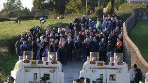 <p>Orange men gather near Drumcree Church as police form a barricade to prevent them entering the Garvaghy RoadPicture: PA</p> <p>Orange men gather near Drumcree Church as police form a barricade to prevent them entering the Garvaghy RoadPicture: PA</p>