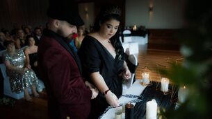 <p>Stacey Walsh, aka This Irish Witch, and her husband Conor on their wedding day. Picture: Rachel Alice Photography.</p>
