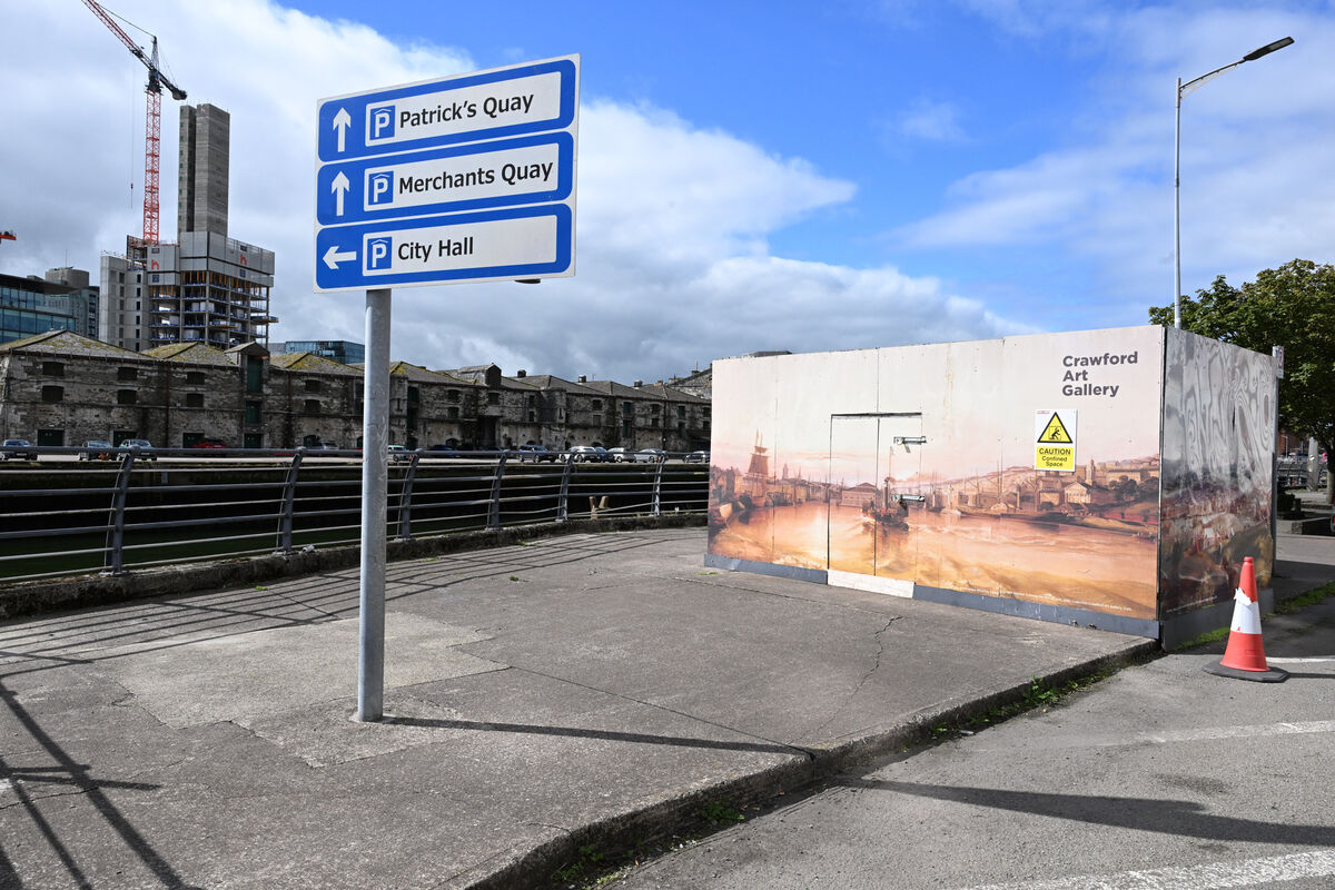  Hoarding remains in position at Penrose Quay/ Horgan's Quay Cork City 21 years after the completion of the Cork Main Drainage Scheme. Picture: Larry Cummins