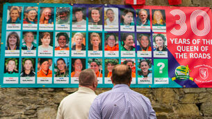 <p>Gerald Stokes from Cork City and John O'Donnell from Mitchelstown check out the poster that asks who will be crowned the 30th Queen of the Roads. Pic: Noel Sweeney</p> <p>Gerald Stokes from Cork City and John O'Donnell from Mitchelstown check out the poster that asks who will be crowned the 30th Queen of the Roads. Pic: Noel Sweeney</p>