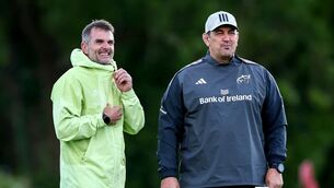 <p>Munster coaches Jared Payne and Clayton McMillan. Pic: Dan Clohessy/Inpho</p> <p>Munster coaches Jared Payne and Clayton McMillan. Pic: Dan Clohessy/Inpho</p>