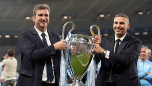 <p>Khaldoon Al Mubarak and Ferran Soriano with the UEFA Champions League trophy. Pic: Nick Potts/PA Wire</p> <p>Khaldoon Al Mubarak and Ferran Soriano with the UEFA Champions League trophy. Pic: Nick Potts/PA Wire</p>