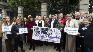 <p>Families join the Every Child matters disability services campaign to protest outside Leinster House, about the access to children’s disability services . Picture: Sam Boal/Collins Photos</p> <p>Families join the Every Child matters disability services campaign to protest outside Leinster House, about the access to children’s disability services . Picture: Sam Boal/Collins Photos</p>