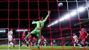 <p>Czechia goalkeeper Matej Kovar saves a shot on goal from England's Eberechi Eze. Pic: Bradley Collyer/PA Wire.</p>