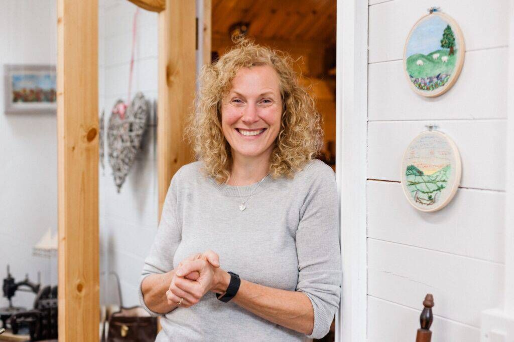 Sandra Coote has built a business around wool from the sheep that graze on the farm. Sandra Coote has built a business around wool from the sheep that graze on the farm.