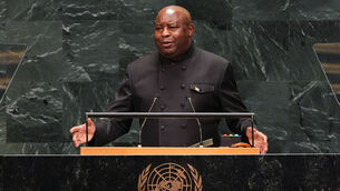 Burundi’s President Evariste Ndayishimiye speaking at the UN (AP Photo/Heather Khalifa)