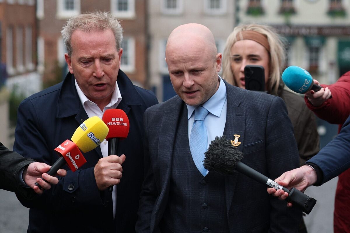Jamie Bryson, legal representative for Portadown District Lodge 101, is asked to comment by the media as he arrives back at Hillsborough Castle, following a weekend of tension at Drumcree in Portadown. Picture: Liam McBurney/PA Wire Jamie Bryson, legal representative for Portadown District Lodge 101, is asked to comment by the media as he arrives back at Hillsborough Castle, following a weekend of tension at Drumcree in Portadown. Picture: Liam McBurney/PA Wire