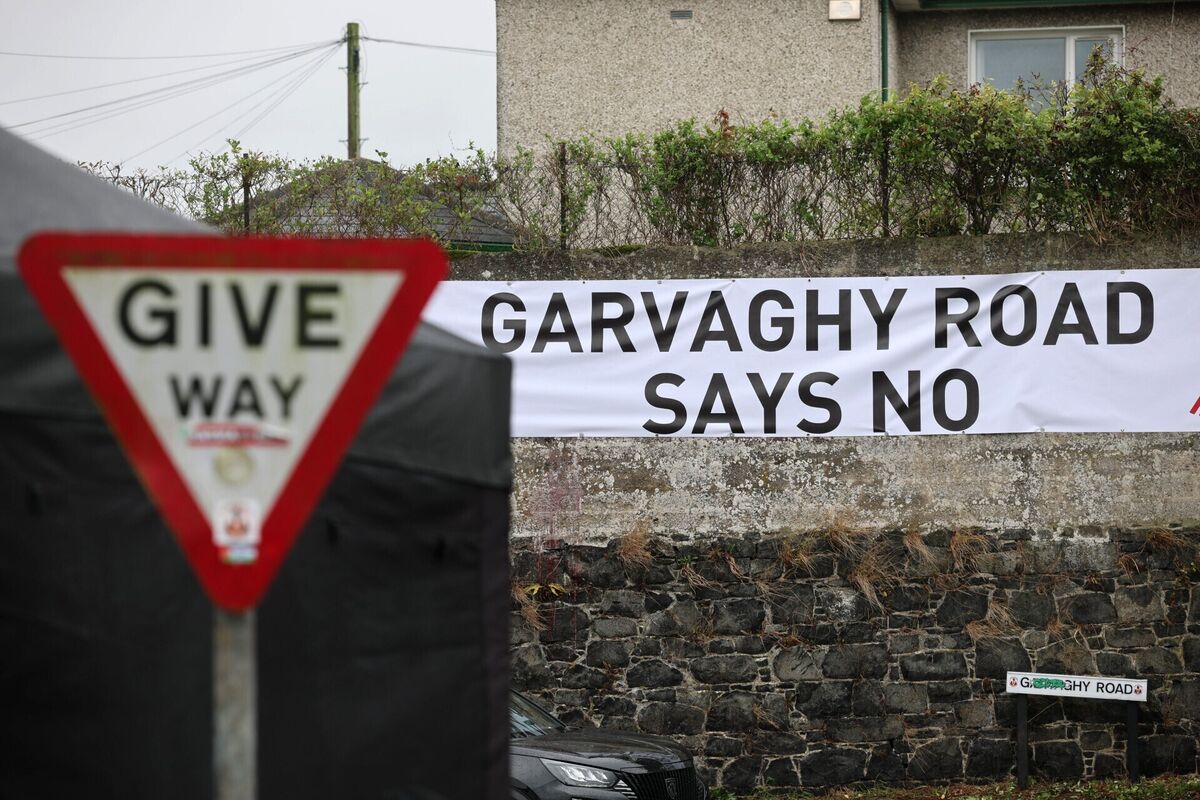 A banner reading 'Garvaghy Road Says No' displayed on Garvaghy Road, following a weekend of tension at Drumcree in Portadown. Picture: Liam McBurney/PA Wire A banner reading 'Garvaghy Road Says No' displayed on Garvaghy Road, following a weekend of tension at Drumcree in Portadown. Picture: Liam McBurney/PA Wire