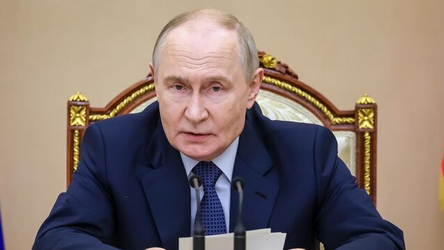 <p>Russian President Vladimir Putin leads a meeting on economic issues at the Kremlin in Moscow. Picture: Vyacheslav Prokofyev/Sputnik, Kremlin Pool Photo via AP</p>