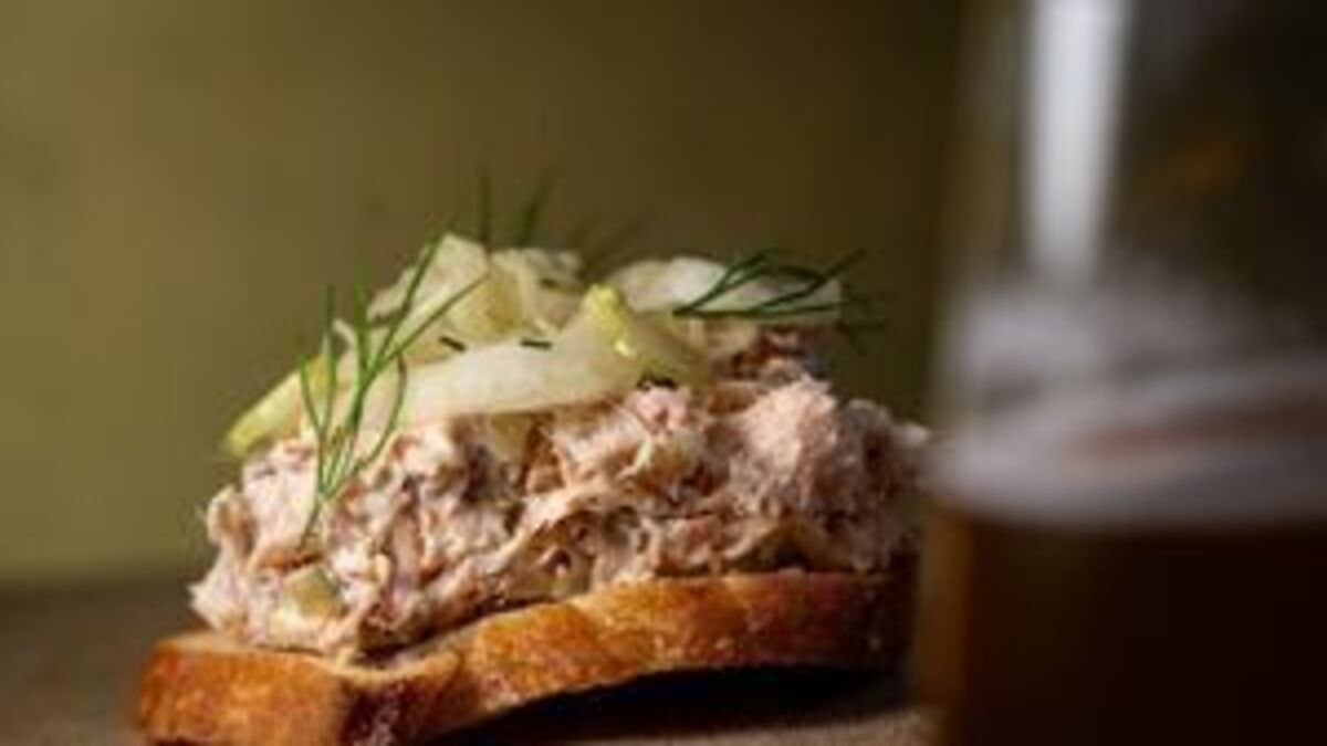 Smoked trout rillette with pickled fennel