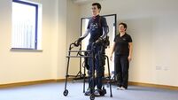VIDEO: Bionic suit allows paralysed jockey Jonjo Bright 'step into the unknown'