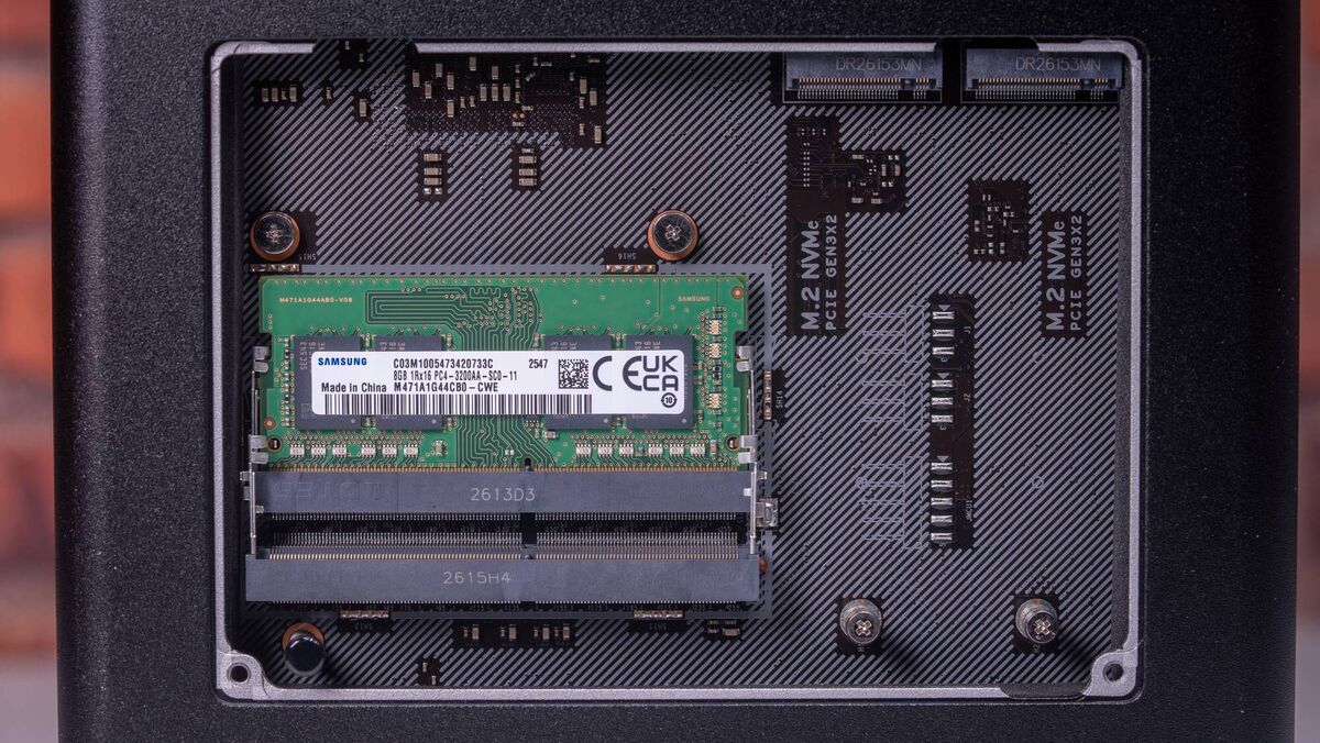 The DXP 4800 GT has expandable slots for M.2 SSDs and you can upgrade the stock 8 of RAM up to 64GB. Picture: Noel Campion