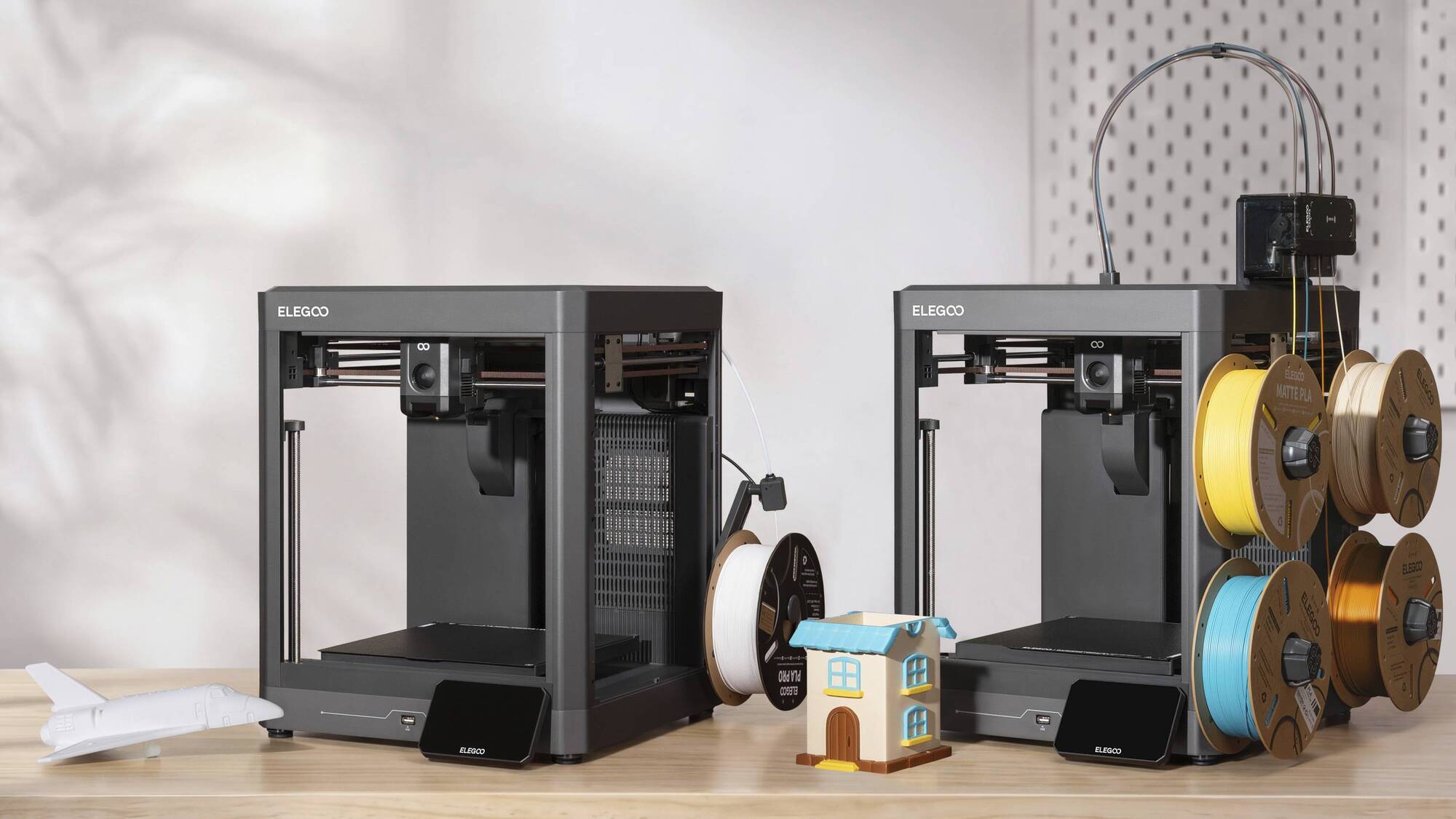 The Elegoo Centauri 2 is an open-frame 3D printer with a fast CoreXY motion system. It is available either as a standalone printer or as part of a combo kit. Picture: Elegoo.