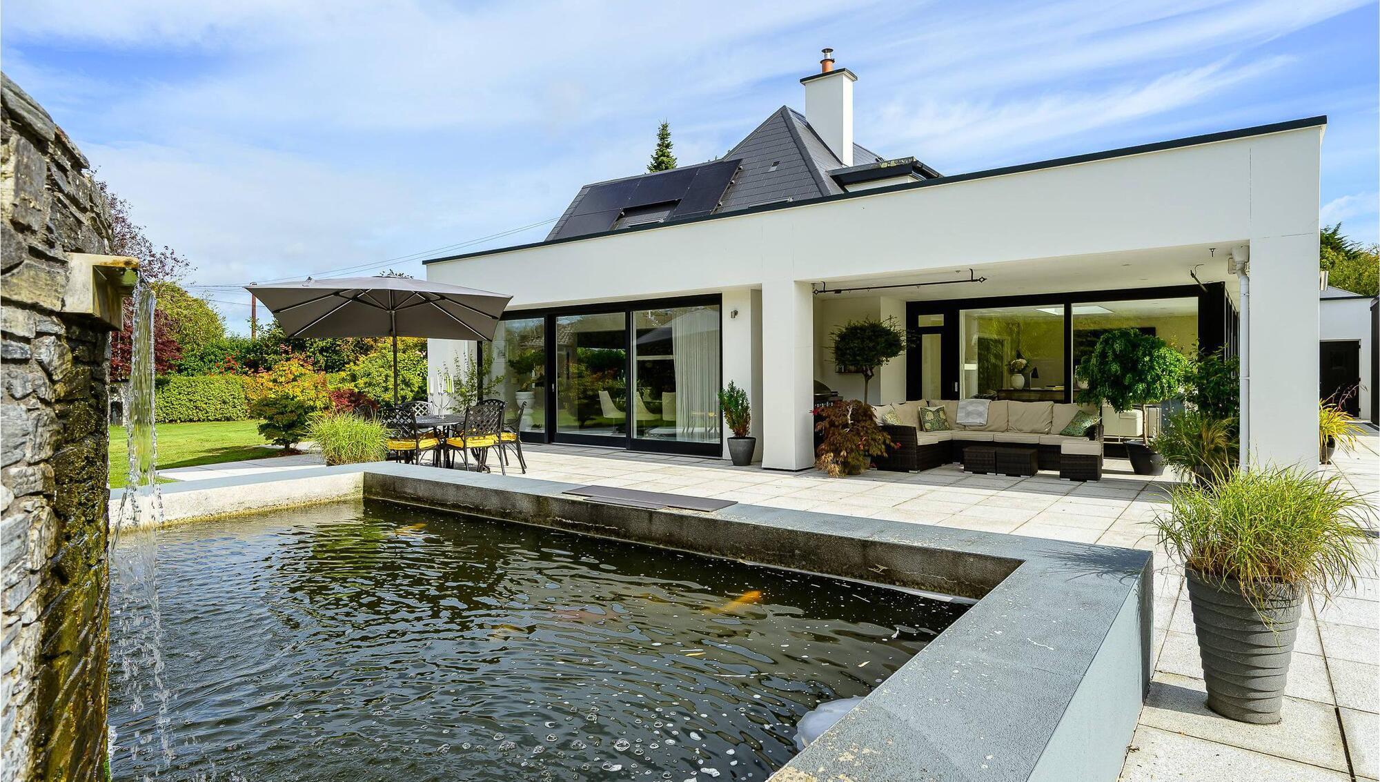 Waterfall wall and koi pond at Entwood, Bailick Avenue, Midleton Co. Cork 