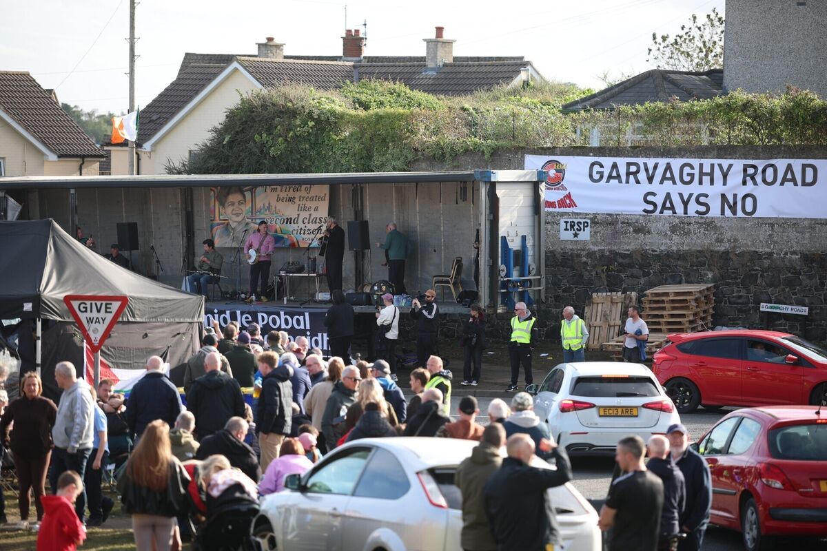 The Mary Wallopers perform on Garvaghy Road, Portadown. Picture: Liam McBurney/PA Wire The Mary Wallopers perform on Garvaghy Road, Portadown. Picture: Liam McBurney/PA Wire